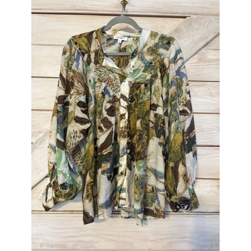 Ee:Some Maven Patterned Button Down Blouse Multi … - image 4